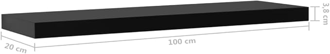 Floating Wall Shelves Set of 2, 39.4 Inch Modern Black MDF Shelving Unit for Bedroom, Living Room, and Home Office Display Storage