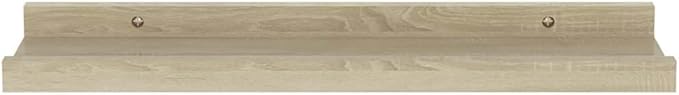 Set of 4 Floating Wall Shelves, 15.7 inch Sonoma Oak MDF Display Shelves for Living Room Bedroom, Modern Minimalist Storage Ledge for Books Plants Decorations