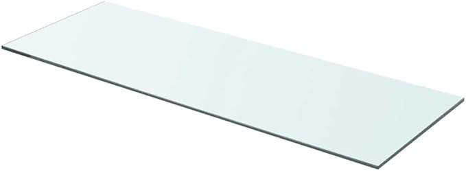 Tempered Glass Shelf, 27.6 x 9.8 Inch Floating Wall Shelf for Home Decor, Bathroom, Kitchen, Living Room Storage, Heavy Duty Clear Glass Panel, 33 lbs Capacity