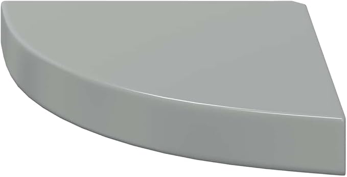 Set of 2 Floating Corner Shelves, Wall Mounted Honeycomb Storage Shelf, Modern High Gloss Grey MDF Display Shelves for Living Room, Bedroom, and Office, 9.8 Inch