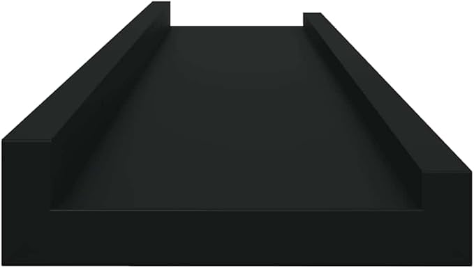 Floating Wall Shelves Set of 4, 31.5 Inch Modern Decorative Shelving Units for Living Room Bedroom, Matte Black MDF Hanging Storage Display Ledges