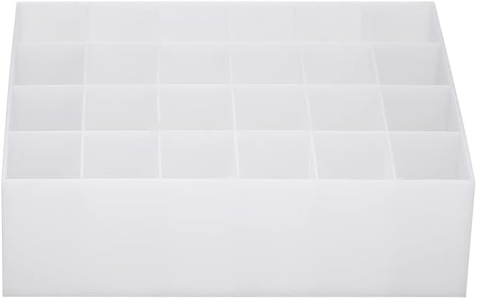 ZJchao Lipstick Organizer, Lipstick Holder 24 Grids Lipstick Holder Lip Gloss Organizer Cosmetic Organizer Makeup Storage for Lipstick And Makeup Tool Stably (White)