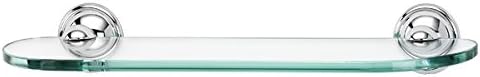 Alno A9250-18-PC Yale Glass Shelf with Traditional Brackets, Polished Chrome, 18"