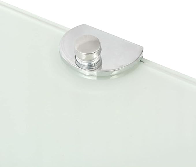 Corner Shelves for Wall 2 Pack, 9.8x9.8 Inch White Tempered Glass Floating Shelves with Chrome Brackets, Heavy Duty Bathroom Kitchen Storage Shelf for Decor, Organizer, Holds 33 lbs