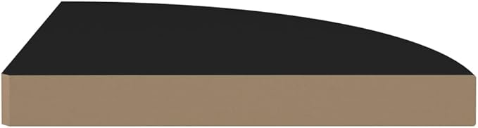 Floating Corner Shelf Black 13.8x13.8x1.5 Inches MDF Wall Mounted Display Storage for Bathroom Kitchen Living Room with Invisible Mounting System