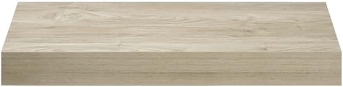 Wall Shelf Set of 2 Floating Shelves for Wall, Oak Finish MDF Decorative Display Ledge for Living Room, Bedroom, Study, 15.7 x 9.1 Inch