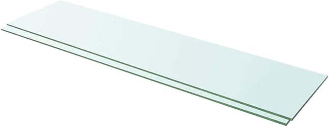 Glass Shelves 2 Pack Tempered Clear Display Panels 39.4x9.8 Inches for Slatwall Retail Store Home Decor Modern Floating Shelf Heavy Duty 33lbs Capacity