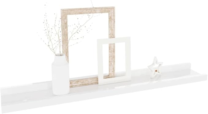 Wall Shelves 4 pcs High Gloss White 23.6x3.5x1.2 Inches Floating for Wall Decor, Modern Display Shelves for Living Room, Kitchen, Bathroom Storage Organizer with Easy Installation
