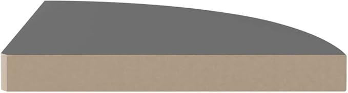 Floating Corner Shelves Set of 4 High Gloss Gray 13.8x13.8 Inch Wall Mounted Storage with Invisible Bracket for Bathroom Bedroom Living Room Decor