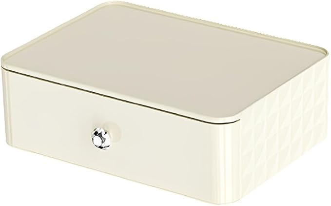 EUBUY Large Clear Cosmetic Makeup Organizer with Lid, Desktop Cosmetics Box Tabletop Cosmetics Holder, Dresser Top Organizer Case for Cosmetics, Lotion, Beauty Product