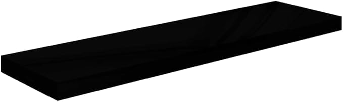 Floating Wall Shelves 2 Pack High Gloss Black Modern Display Rack 35.4x9.3 Inches for Living Room Bedroom Office Decor Books Plants Photos Awards