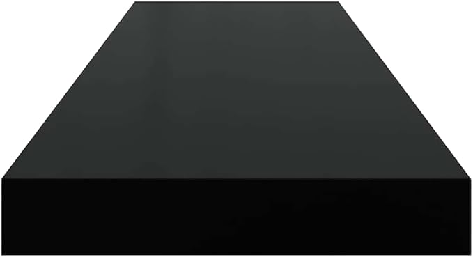Wall Shelf Set of 2, 31.5 Inch Floating Shelves for Wall, Modern Matte Black Decorative Shelving for Living Room, Bedroom, and Office, Sturdy MDF Wood Display Ledge