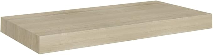 Floating Wall Shelves 4 Pack Oak Wood Look Display Rack with Invisible Mounting for Living Room Bedroom Office Decor 19.7x9.1 Inches