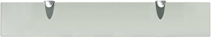 Floating Shelf Glass 23.6x3.9 Inches 0.3 Thick Tempered Safety Wall Mounted Bathroom Kitchen Decor Modern Display Storage Rack with Zinc Alloy Brackets 22LB Capacity