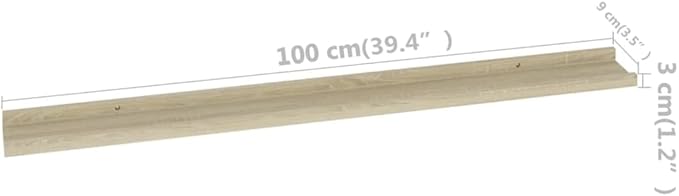 Sonoma Oak Floating Shelves 2 Pack 39.4 Inch Wall Mounted Storage for Living Room Bedroom Kitchen, MDF Decorative Display Shelves with 11lb Capacity