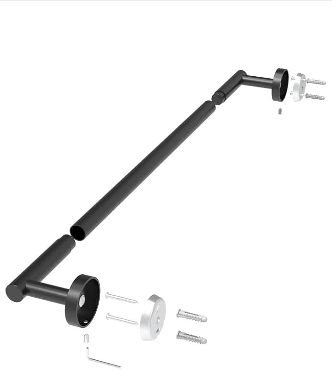 22 Inch Matte Black Towel Bar Towel Rack for Bathroom Kitchen Hand Towel Holder Dish Cloths Hanger SUS304 Stainless Steel RUSTPROOF Wall Mount Total Length 24 Inch (Matte Black)