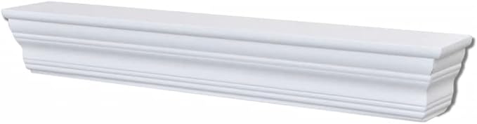 Baroque Style Wall Shelves 2 Pack White Decorative Storage for Living Room Bedroom Bathroom Kitchen Home Decor Floating Shelves with Easy Installation