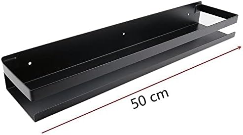 ZTBH Bathroom Divider Bathroom Shelf, Black Bathroom Corner Shelves, Wall Shelf Storage Rack 20cm-50cm Bathroom Hardware Sets (Color : Black 50cm)
