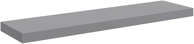 Floating Wall Shelf 35.4 inch Modern Gray Decorative MDF Rectangular Display Ledge for Living Room Bedroom Office Storage