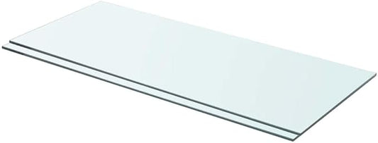 Set of 2 Tempered Glass Wall Shelves, 27.6 x 11.8 Inch Floating Display Shelf for Living Room, Bedroom, Home Office, Clear Minimalist Storage Organizer