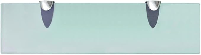 Floating Shelf Glass 15.7x3.9 Inches, 0.3 Inch Thick Tempered Safety Glass Wall Shelf with Zinc Alloy Brackets, 22lb Load Capacity for Bathroom, Living Room, Bedroom Decor and Storage