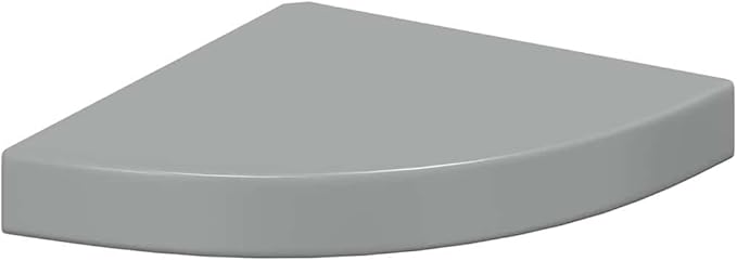 Set of 2 Floating Corner Shelves, Wall Mounted Honeycomb Storage Shelf, Modern High Gloss Grey MDF Display Shelves for Living Room, Bedroom, and Office, 9.8 Inch
