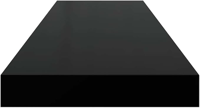 Floating Wall Shelf 31.5 Inch, Modern Rectangular Display Shelves for Living Room, Bedroom, and Office, Decorative MDF Storage Rack, Matte Black