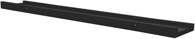 Picture Frame Ledge Shelves 2 Pack Black Wall Mounted Display Shelves for Photo Frames Decorations 31.5 inch MDF Board with Front Edge Protection