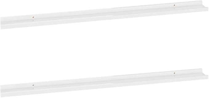 Wall Shelves 2 Pack High Gloss White 45.3x3.5x1.2 Inches Modern Floating Shelves for Living Room Bedroom Bathroom Storage Display Organizer