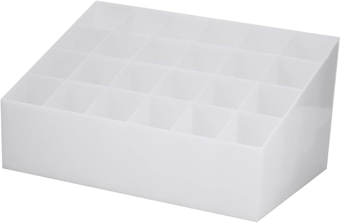 ZJchao Lipstick Organizer, Lipstick Holder 24 Grids Lipstick Holder Lip Gloss Organizer Cosmetic Organizer Makeup Storage for Lipstick And Makeup Tool Stably (White)