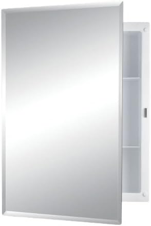 Jensen 781037 Builder Series Frameless Medicine Cabinet with Beveled Edge Mirror, 16-Inch by 22-Inch by 3-3/4-Inch