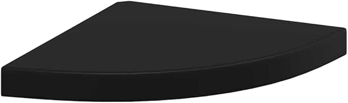 Corner Shelf Floating Wall Mount Shelf, Matte Black Decorative Wood Display Shelving for Bedroom Living Room, 13.8 Inch Space-Saving Storage Organizer
