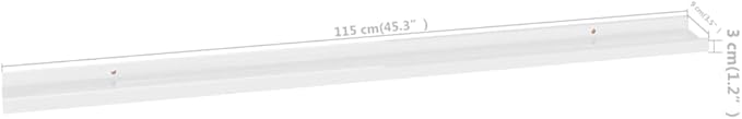 Wall Shelves 2 Pack High Gloss White 45.3x3.5x1.2 Inches Modern Floating Shelves for Living Room Bedroom Bathroom Storage Display Organizer
