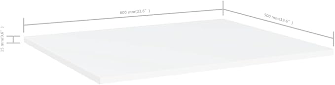 White Engineered Wood Wall Mounted Shelf Set of 8 Panels 23.6 x 19.7 Inches for Living Room Kitchen Storage and Display