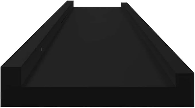 Wall Shelf Set of 2 Floating Shelves 39.4 inch Black MDF Display Ledge for Living Room Bedroom Decor Modern Wall Mounted Storage Rack