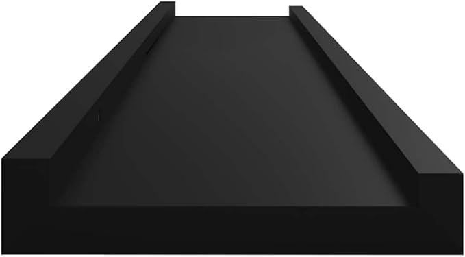 Wall Shelves Set of 4 Floating Shelves for Living Room Bedroom Decor, 39.4 inch Long Black Modern Wall Mounted Display Shelves for Books Collectibles Pictures