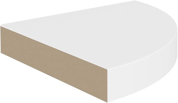 Floating Corner Shelves 9.8x9.8 Inch White Wall-Mounted Set of 2, Honeycomb MDF with Invisible Mounts for Bathroom Bedroom Living Room Storage and Decor