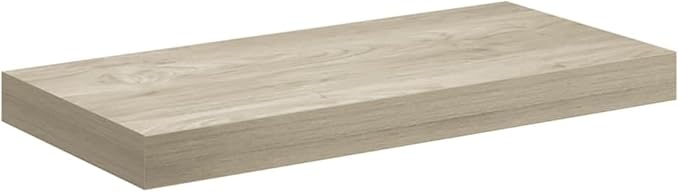 Floating Wall Shelves Set of 4, Invisible Mounting Oak Wood Look Display Shelves for Living Room, 19.7x9.1 Inches, Modern Rustic Home Decor for Books, Plants, Photos, Easy Install Durable MDF Board