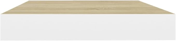 Floating Wall Shelf Oak White 15.7x9.1x1.5 Invisible Mounting Display Rack for Living Room Bedroom Office Decor Books Awards Collectibles