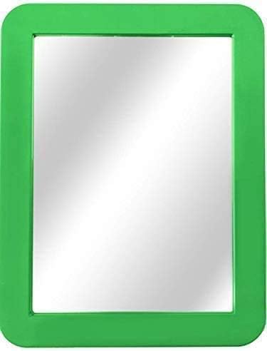 Boxgear Magnetic Locker Mirror, 5" x 7"- for School Locker, Bathroom, Household Refrigerator, Locker Accessory, Makeup Mirrors, Workshop Toolbox or Office Cabinet (Green)