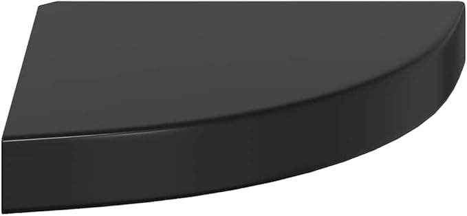 Floating Corner Shelf for Wall, High Gloss Black Modern Display Shelf, 9.8x9.8 Inches Honeycomb MDF with Invisible Mount, Holds 11 lbs for Bathroom, Living Room, Office Decor