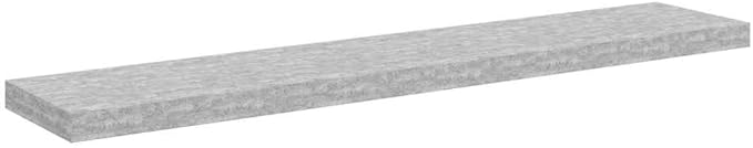 47.2 Inch Floating Wall Shelf, Modern Concrete Grey MDF Shelving Unit for Bedroom, Living Room, Home Office, Invisible Mounting Storage Display Rack