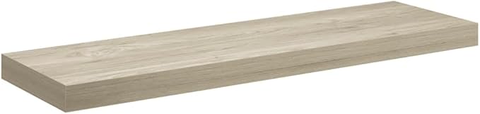 Floating Wall Shelves Set of 4, Invisible Mounting Oak Wood Look Shelves for Living Room Decor, 31. 5 Inch Modern Display Rack for Books, Plants, Photos, heavy-duty 22lb Load Each, Easy Install
