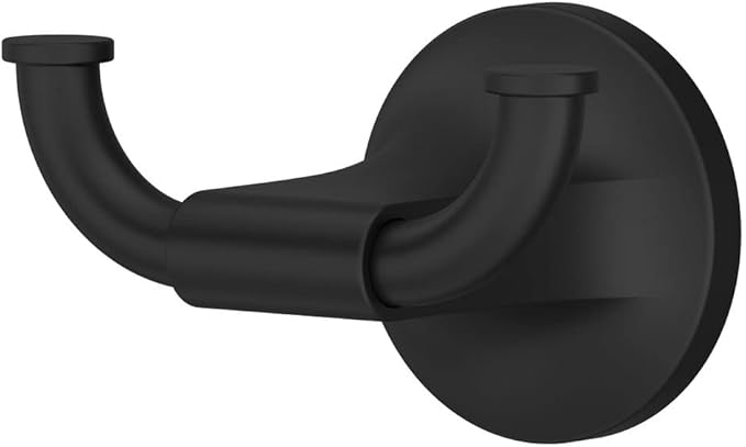 Pfister Pfirst Modern Towel Hook, Bathroom Towel Hook, Wall-Mounted, Screw-In, Matte Black Finish, BRHPFM0B
