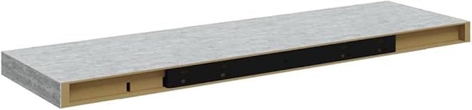 Floating Wall Shelf 31.5 Inch, Concrete Grey Minimalist MDF Display Ledge, Modern Wall Mounted Storage Rack for Books, Collectibles, Home Office Decor