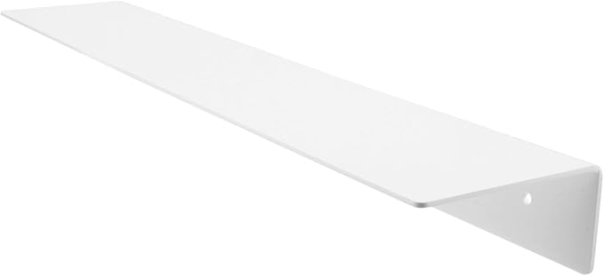 Homoyoyo Floating Wall Shelf for Bathroom and Kitchen, White Plastic No-Drill Wall-Mounted Storage Rack 50x10cm, Space-Saving Organizer for Toilet, Vanity, and Cabinet Gap