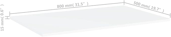 White Engineered Wood Wall Mounted Bookshelf Set of 4 with 31.5 x 19.7 x 0.6 Inch Shelves for Home Office Storage and Organization