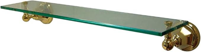 Kingston Brass BA4819PB Metropolitan Glass Shelf, Polished Brass, 2-3/4" Length