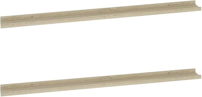 Set of 2 Wall Mounted Floating Shelves, 45.3 Inch Sonoma Oak Wood Display Ledges, Modern Minimalist Storage Shelves for Living Room Decor, Brown