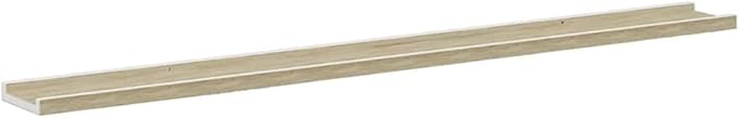 Wall Shelf Set of 4, 45.3 Inch Floating Shelves for Living Room Bedroom, Modern MDF Display Ledge Shelves for Books Photos Decor, White and Sonoma Oak